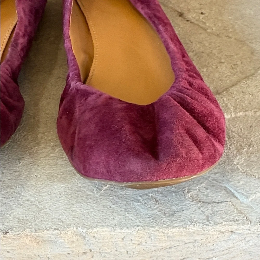 J Crew sz 9.5 plum colored suede flats